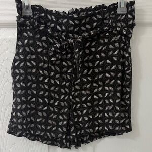 Maurices Black and white Shorts with Leaf Pattern